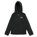アンダーアーマー ジュニア 子供 スウェット UA Rival Terry Full Zip Hoodie 1377269 001 パーカー : ブラック×ホワイト UNDER ARMOUR