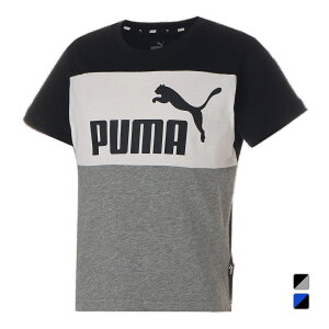 プーマ ジュニア キッズ 子供 半袖 Tシャツ ESS+ カラーブロック Tシャツ B 672621 スポーツウェア PUMA
