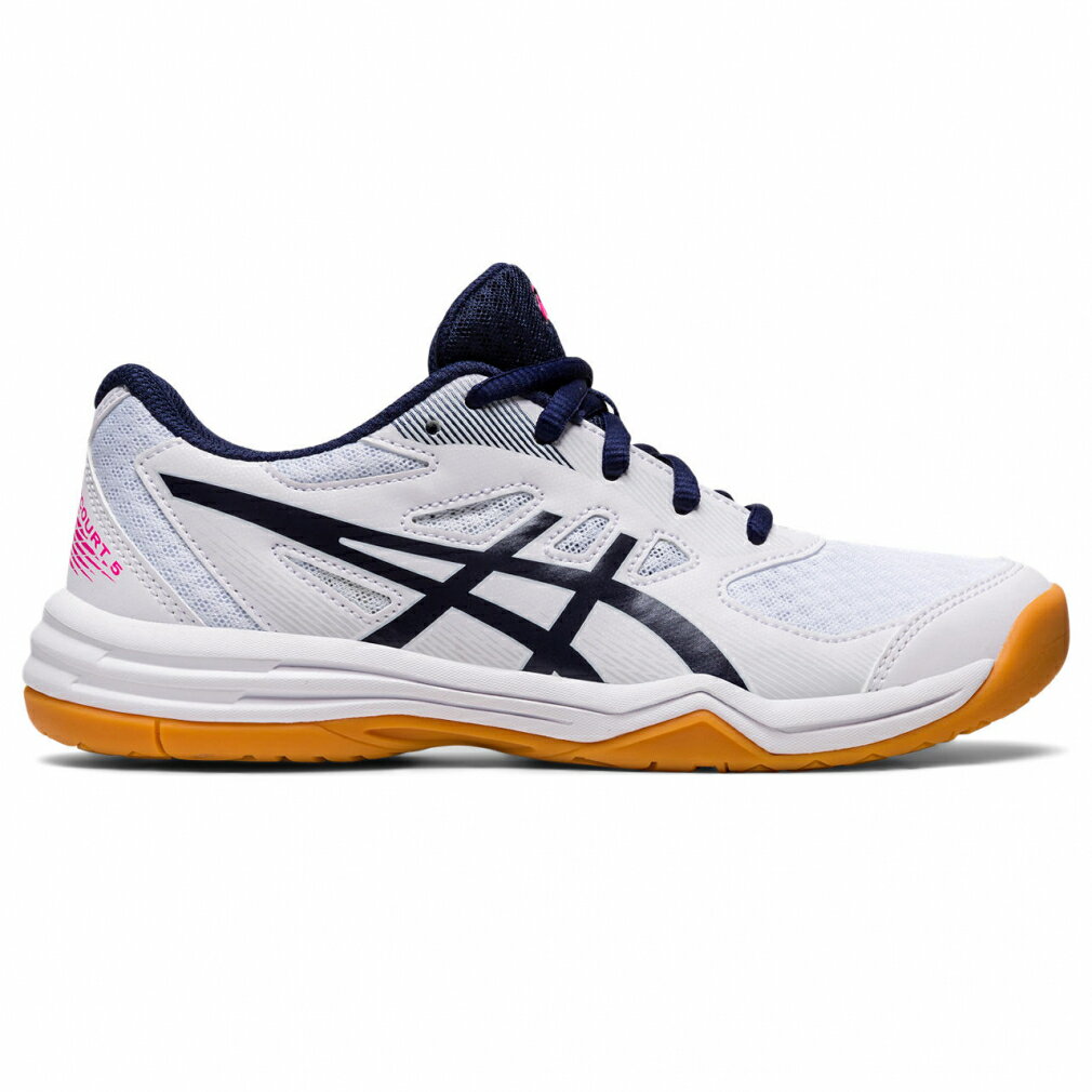 アシックス UPCOURT 5 GS アップコート 5 GS 1074A039 ジュニア キッズ・子供 バレーボール シューズ 2E : ホワイト ネイビー asics