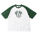 チャムス メンズ アウトドア 半袖Tシャツ オーバーサイズドチャムリークルーラグランTシャツ CH01-2182 M101 : ディープグリーン×ホワイト CHUMS