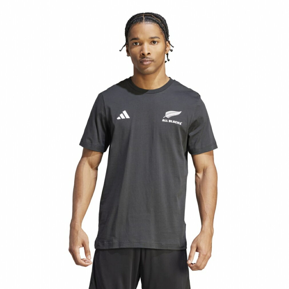 アディダス メンズ ラグビー 半袖シャツ ALL BLACKS オールブラックス ラグビー コットン半袖Tシャツ IK7127 : ブラック adidas