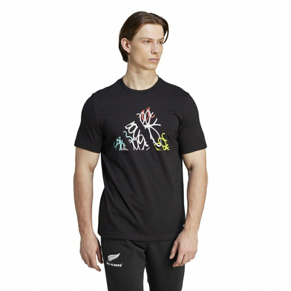 アディダス メンズ ラグビー 半袖シャツ ALL BLACKS オールブラックス グラフィック 半袖Tシャツ IB4893 : ブラック adidas
