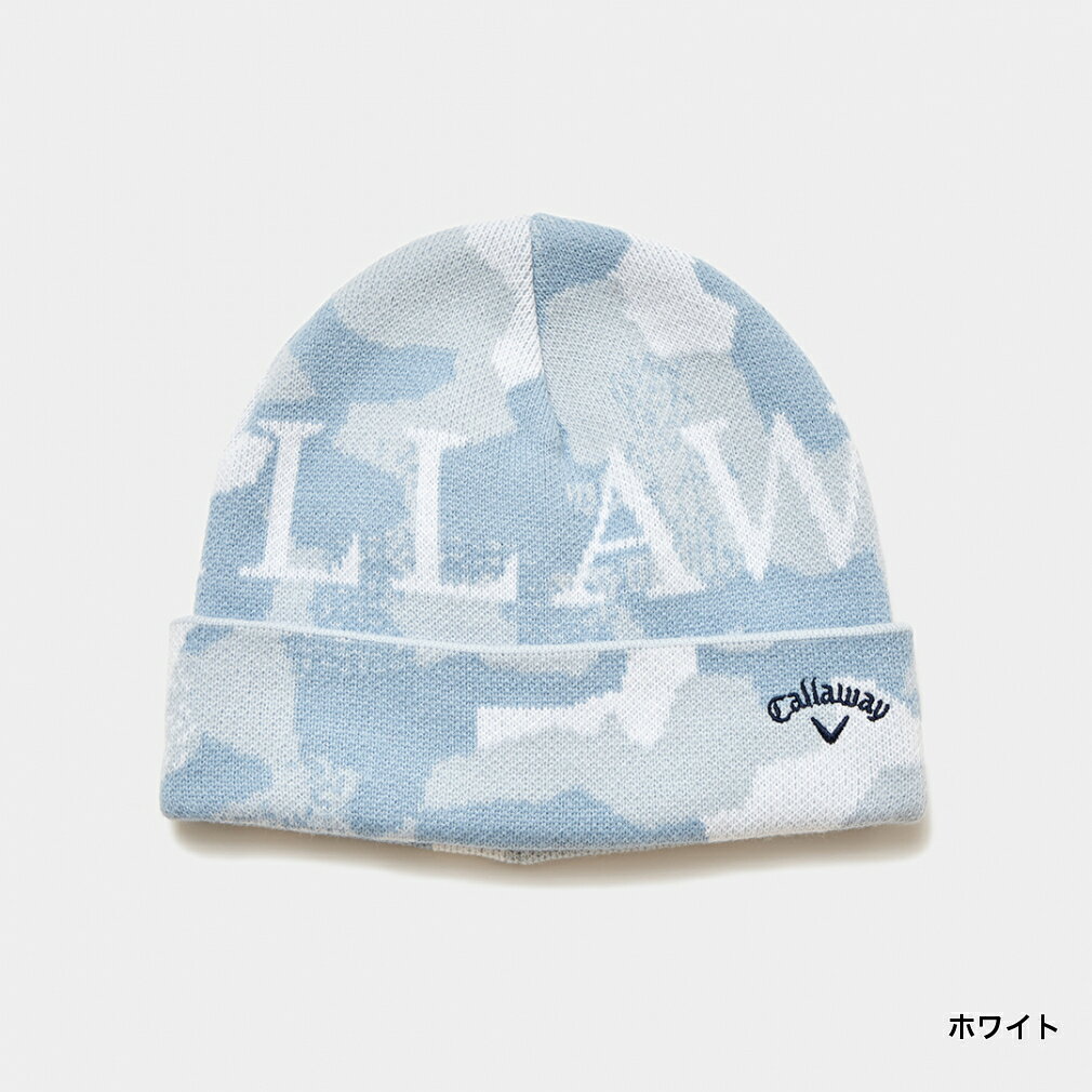 2/18限定★抽選で最大100％Pバック キャロウェイ ゴルフウェア ニット帽子 秋 冬 迷彩柄ビーニー (C23291120) メンズ Callaway