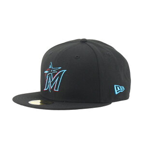 ニューエラ キャップ 59FIFTY MLBオンフィールド マイアミ・マーリンズ ゲーム 13554993 ブラック 帽子 ： ブラック×ブルー NEW ERA