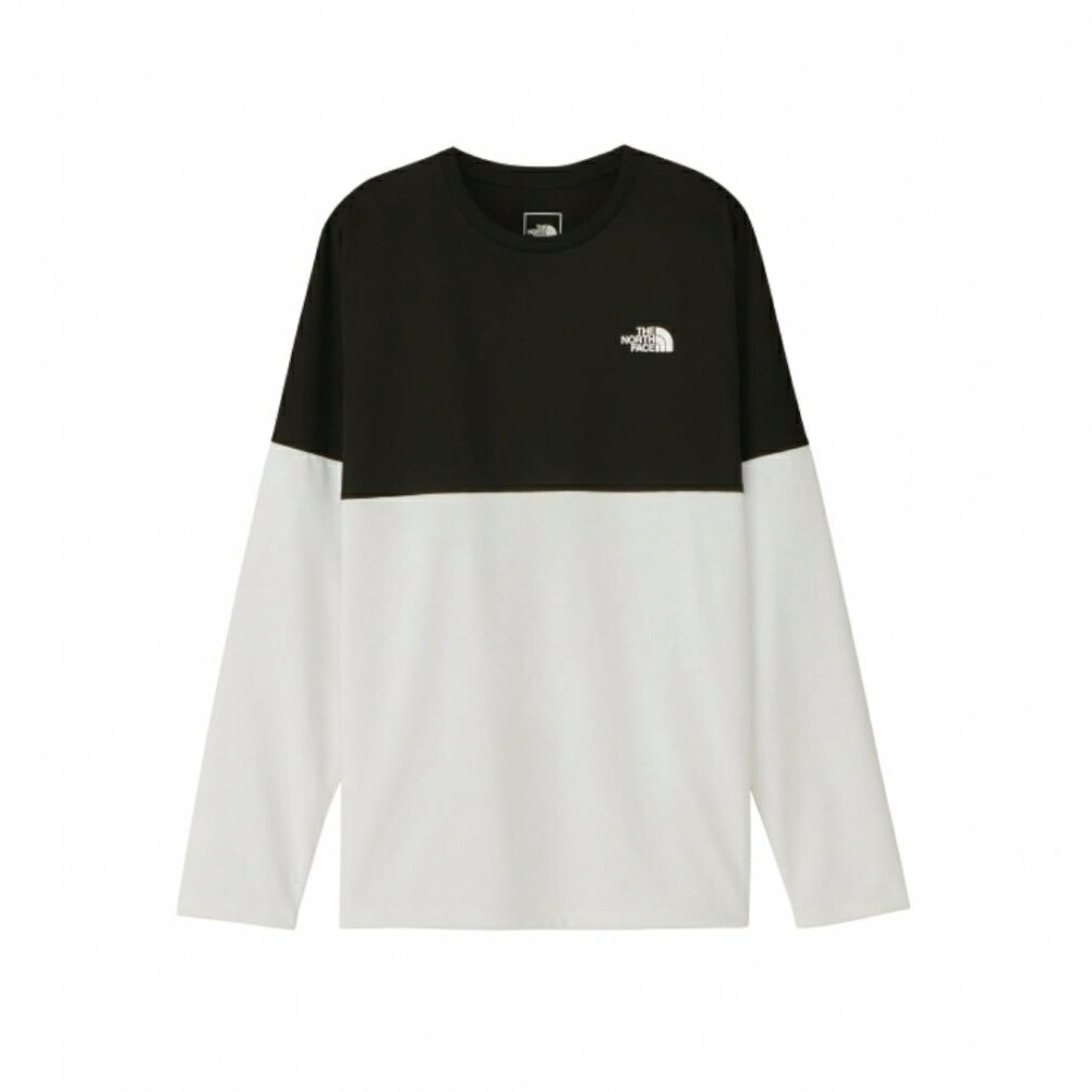 10OFFݥ 5/18 0:0023:59 Ρե  ĹµT L/S Bi-Colored Nuptse Tee 󥰥꡼֥Х顼ɥ̥ץƥ NT82384 ֥å THE NORTH FACE