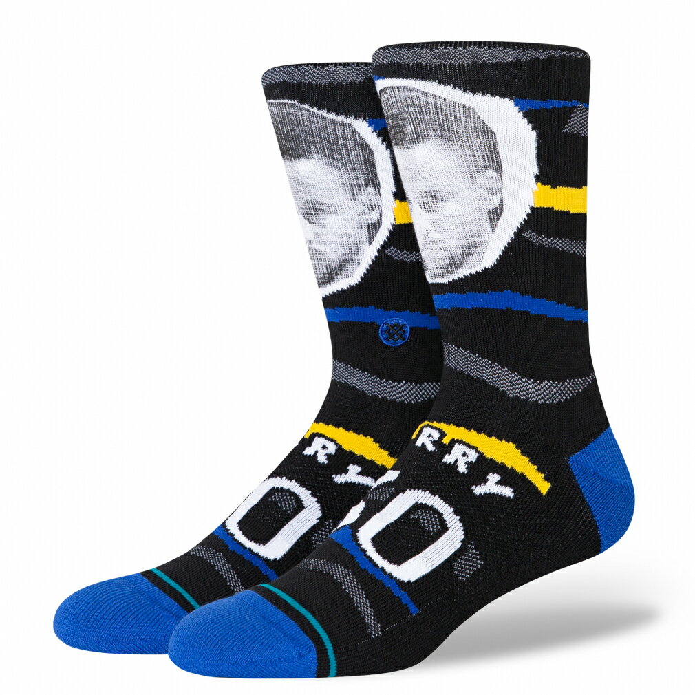 最大10％OFFクーポン 【5/20 0:00〜23:59】 スタンス メンズ レディス バスケットボール SOCKS FAXED CURRY ソックス ファックス ステフィン・カリー A555C23CUR : ブラック STANCE