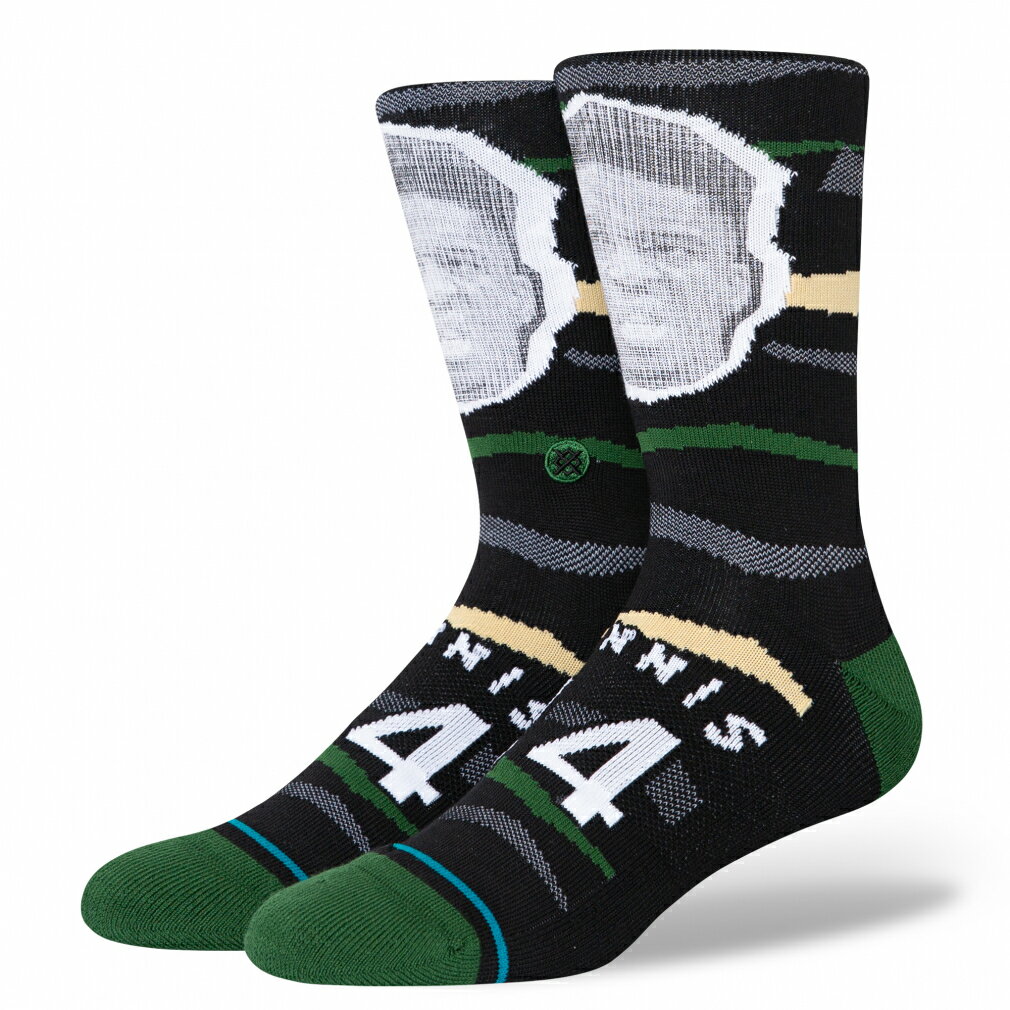 最大10％OFFクーポン 【5/18 0:00〜23:59】 スタンス メンズ レディス バスケットボール SOCKS FAXED GIANNIS ソックス ファックス ヤニス・アデトクンボ A555C23GIA : ブラック STANCE