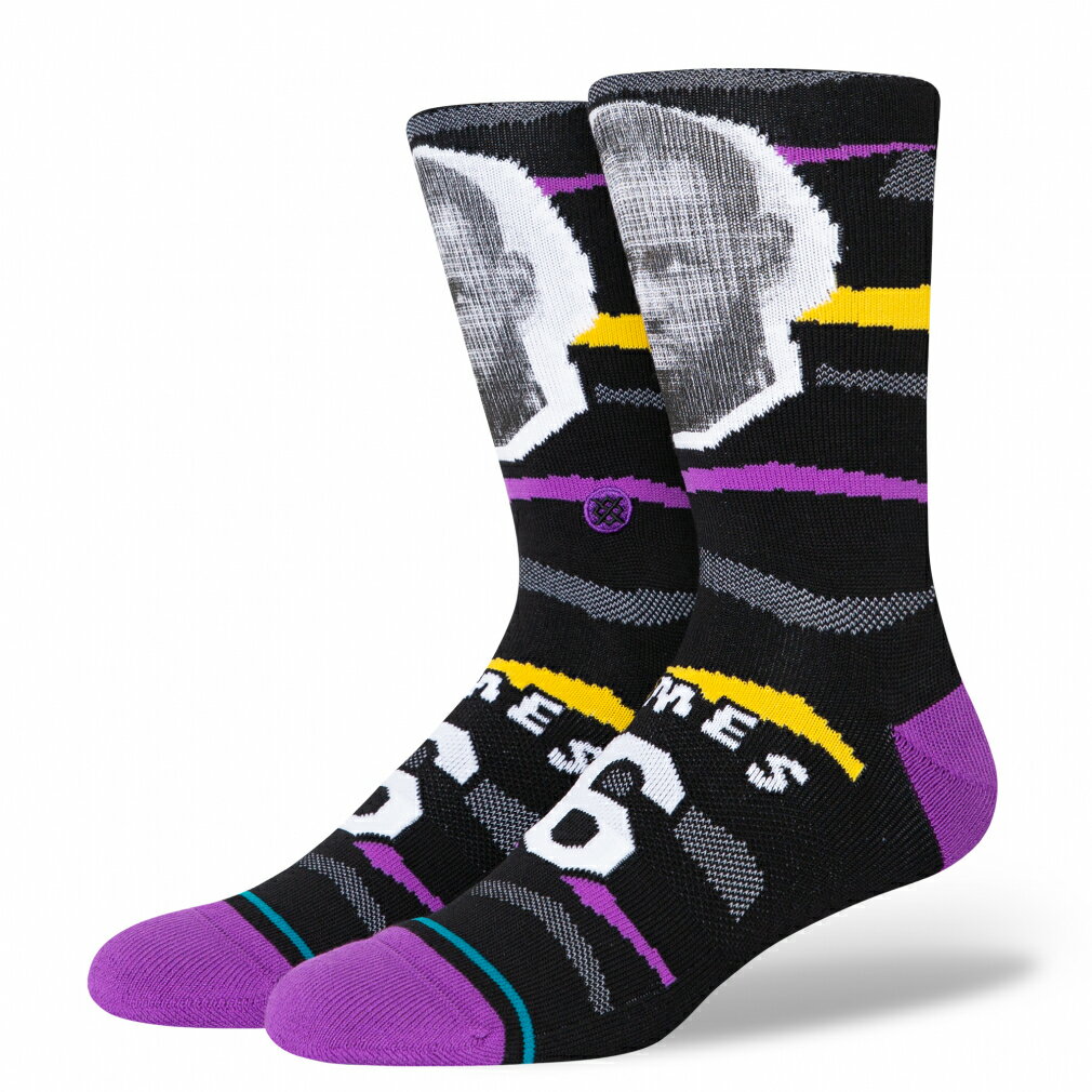 最大10％OFFクーポン 【5/18 0:00〜23:59】 スタンス メンズ レディス バスケットボール SOCKS FAXED LEBRON ソックス ファックス レブロン・ジェームズ A555C23LEB : ブラック STANCE