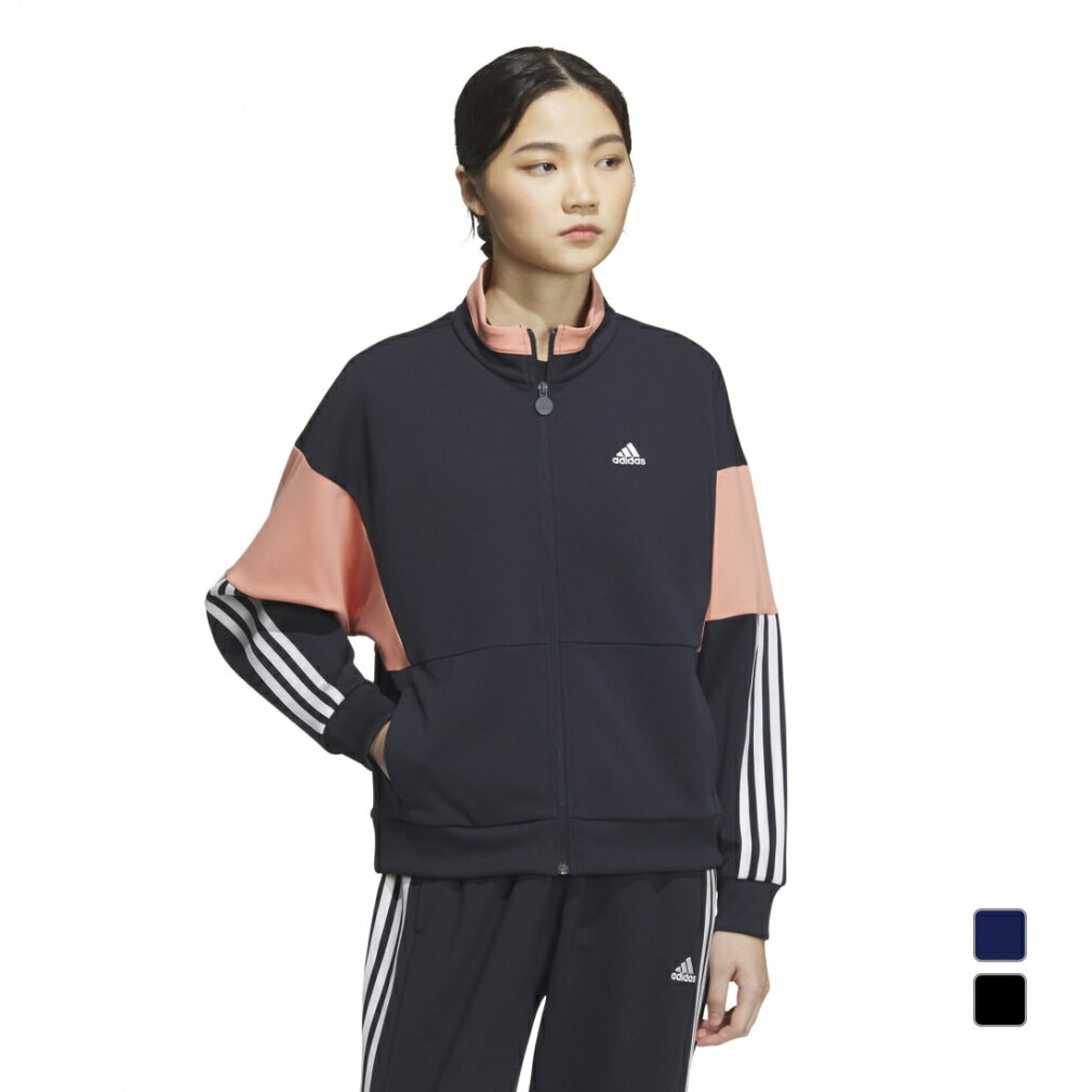 11/25限定★抽選で最大100%Pバック アディダス レディース 長袖 ジャージ ジャケット チーム ルーズフィット ダブルニット トラックトップ IEH89...