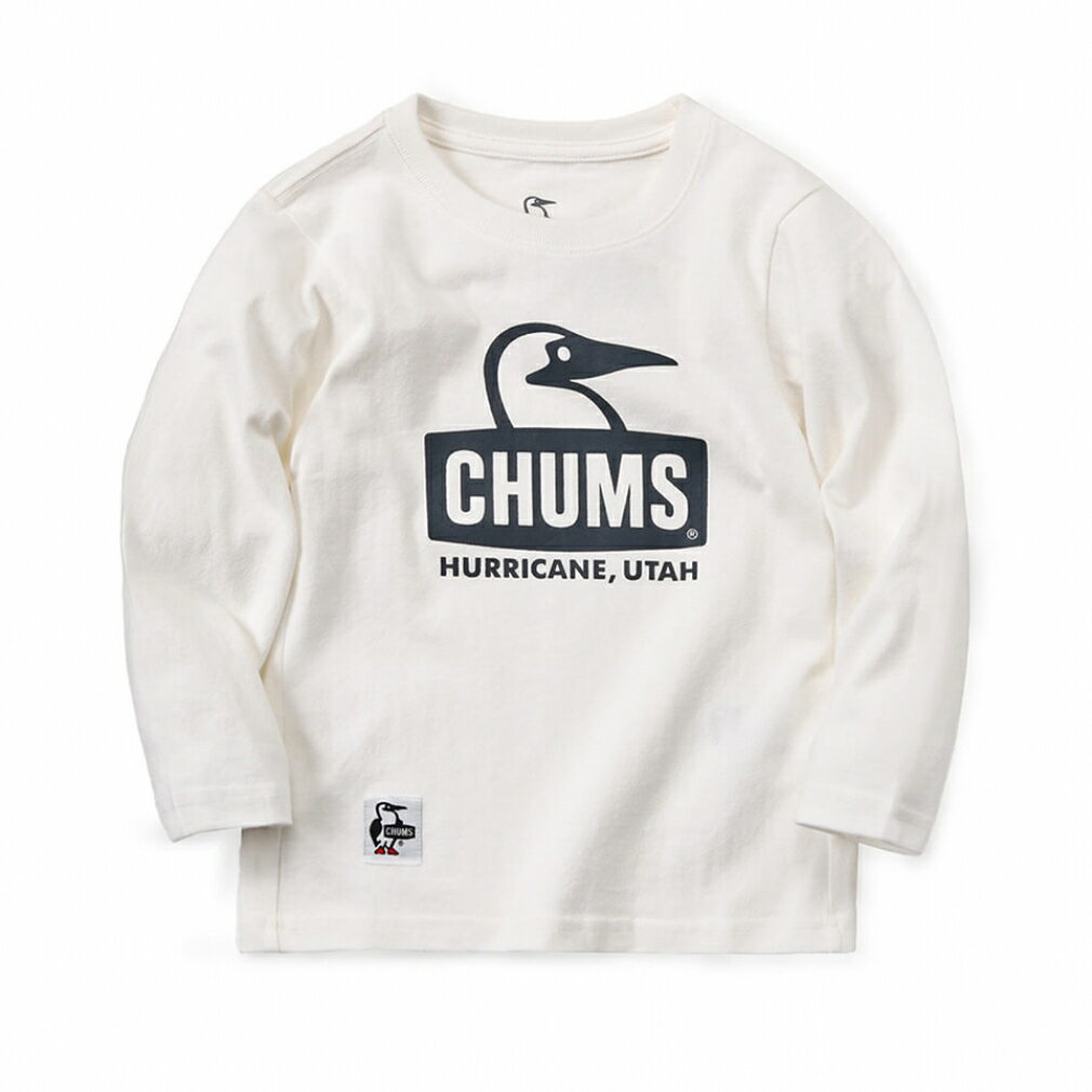 最大10％OFFクーポン 【12/30〜1/5】 チャムス ジュニア 子供 アウトドア 長袖Tシャツ キッズブービーフェイスブラッシュドロングスリーブTシャツ (CH21-1293 W071) : ホワイト CHUMSのサムネイル