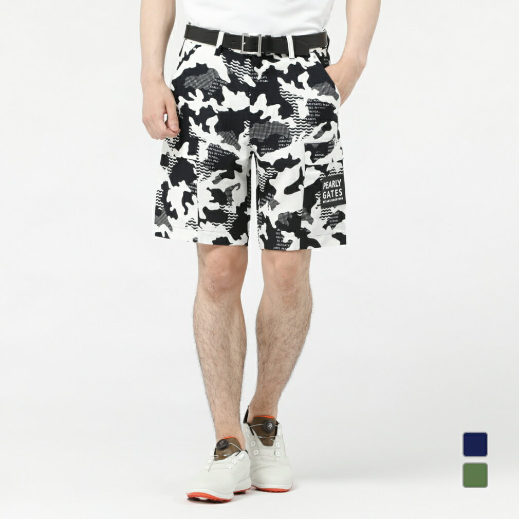 最大10％OFFクーポン 【10/14〜10/20】 パーリーゲイツ ゴルフウェア ショートパンツ 春 夏 サップDotAirストレッチ ニュアンスカモ柄 (0533232605) メンズ PEARLY GATES