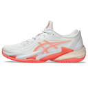 アシックス COURT FF 3 コート FF 3 1042A220 レディス テニス オールコート用シューズ E : ホワイト×コーラル asics
