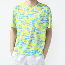 最大10%OFFクーポン 【8/15~8/20】 ティゴラ メンズ レディス 陸上/ランニング 半袖Tシャツ 柄ビッグ半袖Tシャツ TR-3R3204TS : イエロー×サックスブルー TIGORA