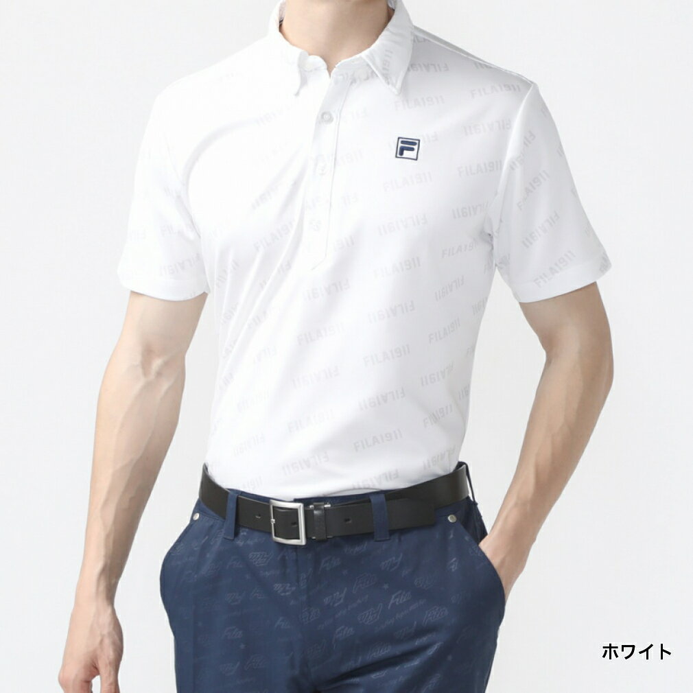 フィラ ゴルフウェア 半袖シャツ 春 夏 ボタンダウン半袖シャツ柄 (742670Y) FILA