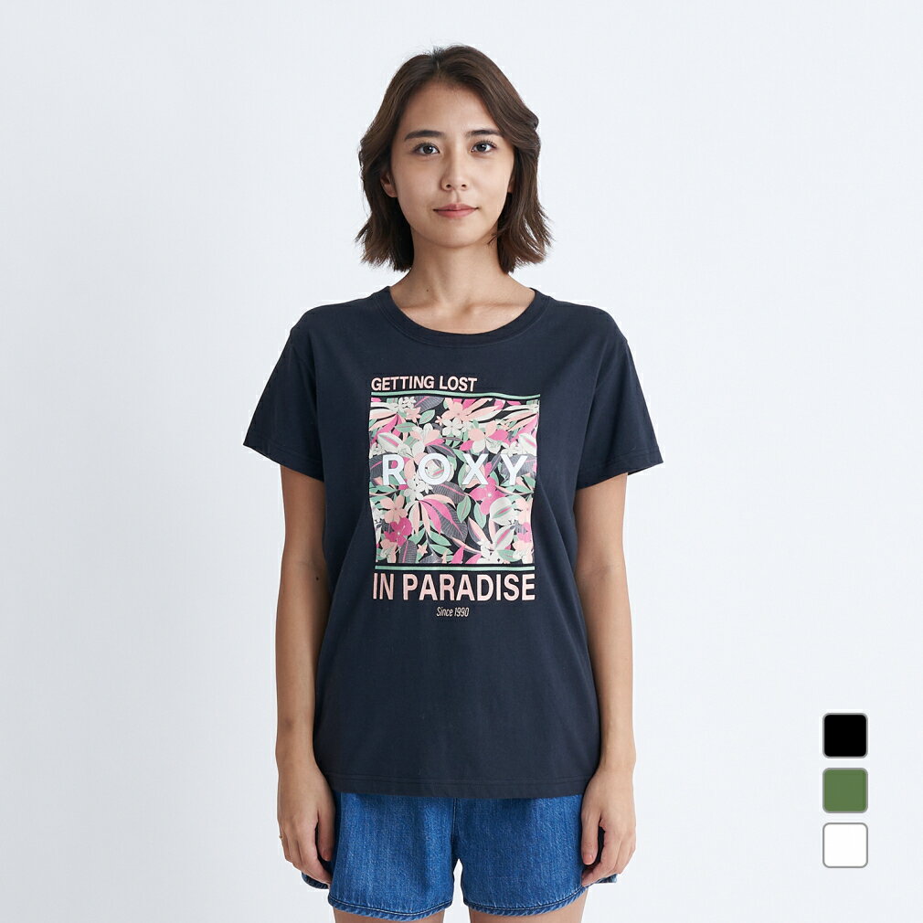 最大10％OFFクーポン 【5/20 0:00〜23:59】 2024春夏 ロキシー レディース サーフ 半袖Tシャツ GETTING LOST IN PARADISE TEE RST241601Y ROXY