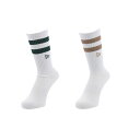 ニューエラ ソックス 靴下 SOCKS CREW 2PAIRS EMB WHI GRN BEI 14109990 WHI ： ホワイト×カーキ NEW ERA