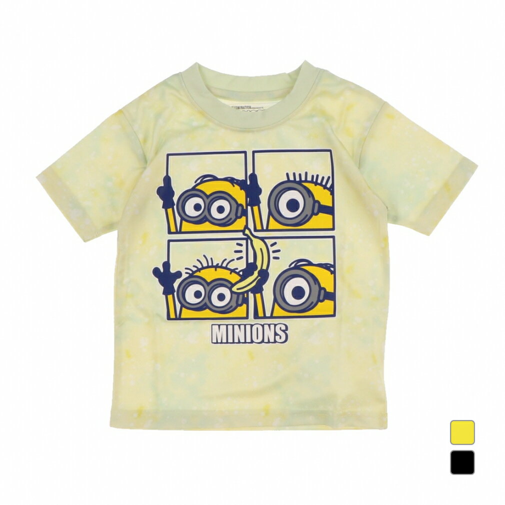 最大10％OFFクーポン 【5/18 0:00〜23:59】 ファインプラス ジュニア キッズ 子供 半袖 Tシャツ ミニオンズ KIDS BANANA タイダイTシャツ 22863188 スポーツウェア FINE PLUS