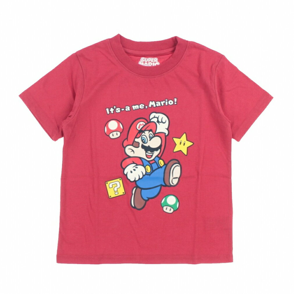 最大10％OFFクーポン  ファインプラス ジュニア キッズ 子供 半袖 Tシャツ マリオ KIDS ジャンプ Tシャツ 22863123 10 スポーツウェア ： レッド FINE PLUS