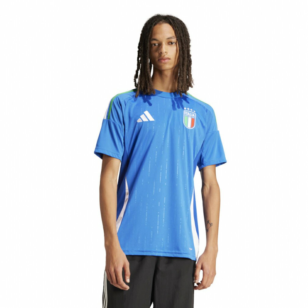 アディダス メンズ サッカー ライセンスシャツ イタリア代表 2024 ホーム レプリカユニフォーム IN0657 : ブルー adidas
