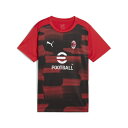 最大10%OFFクーポン 【5/9〜5/18】 プーマ ジュニア サッカー/フットサル ライセンスシャツ 2024-25 ACミラン プレマッチ 半袖シャツ A...