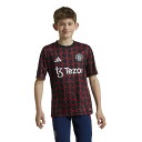 アディダス ジュニア サッカー/フットサル ライセンスウェア マンチェスター・ユナイテッド プレマッチ ジャージー IT1992 : ブラック×レッド adid...