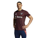アディダス メンズ サッカー/フットサル ライセンスシャツ マンチェスター・ユナイテッド プレマッチ ジャージー IT1996 : ブラック×レッド adida...