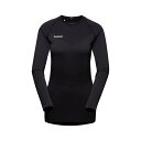 2024秋冬 マムート レディース アウトドア 長袖Tシャツ トリフト ロングスリーブ ウィメン (1016-01080 0001) : ブラック MAMMUT