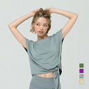 ティゴラ レディース 半袖 Tシャツ フィットネス サイドスリット2WAY 半袖 Tシャツ TR-3F2884TS スポーツウェア ヨガウェア TIGORA