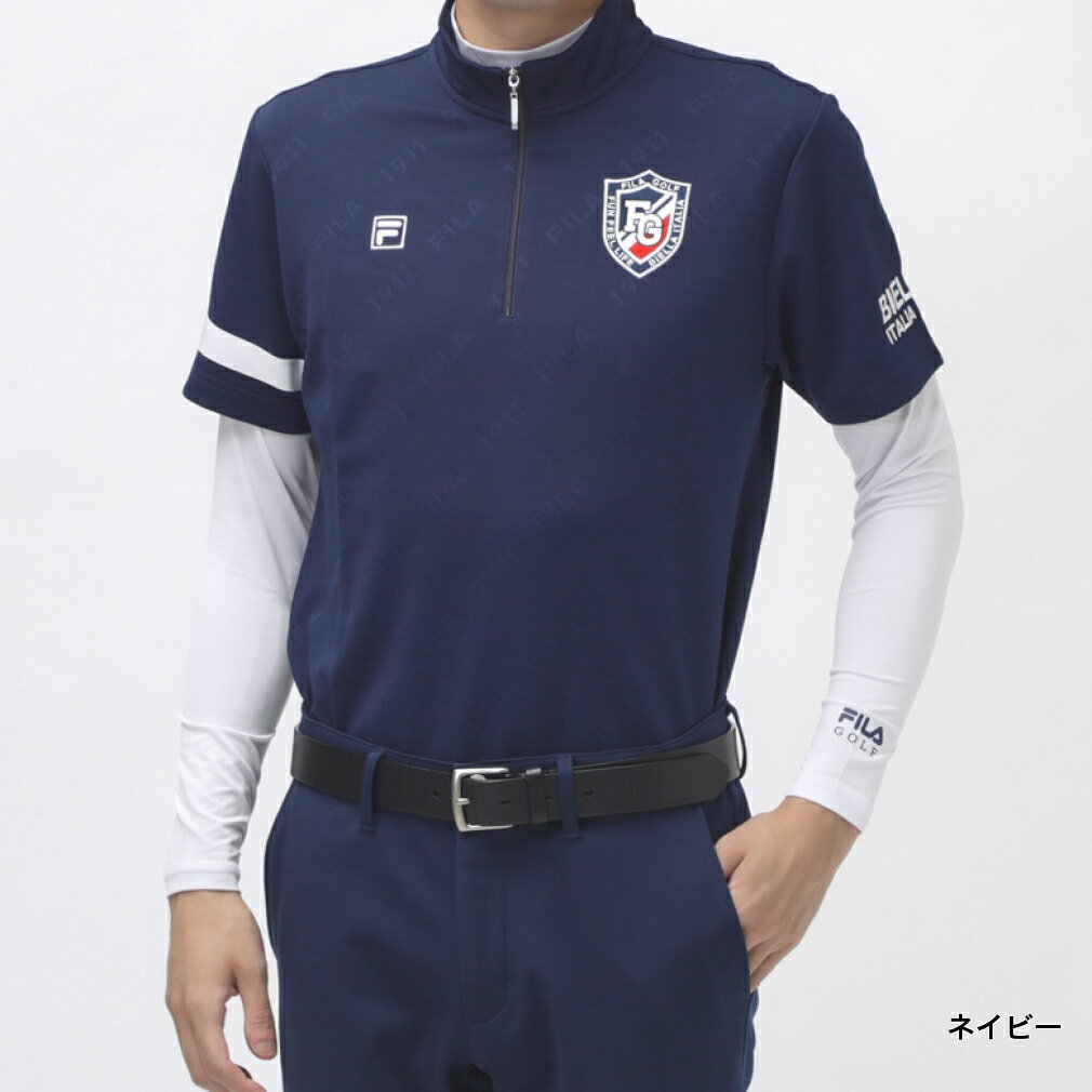 フィラ ゴルフウェア セットシャツ 秋 冬 半袖シャツ＋インナーシャツ (783505) メンズ FILA