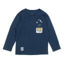 2024秋冬 チャムス ジュニア 子供 長袖Tシャツ キッズインスタントカメラポケットブラッシュドロングスリーブTシャツ CH21-1342 N001 : ネイビー CHUMS(4)