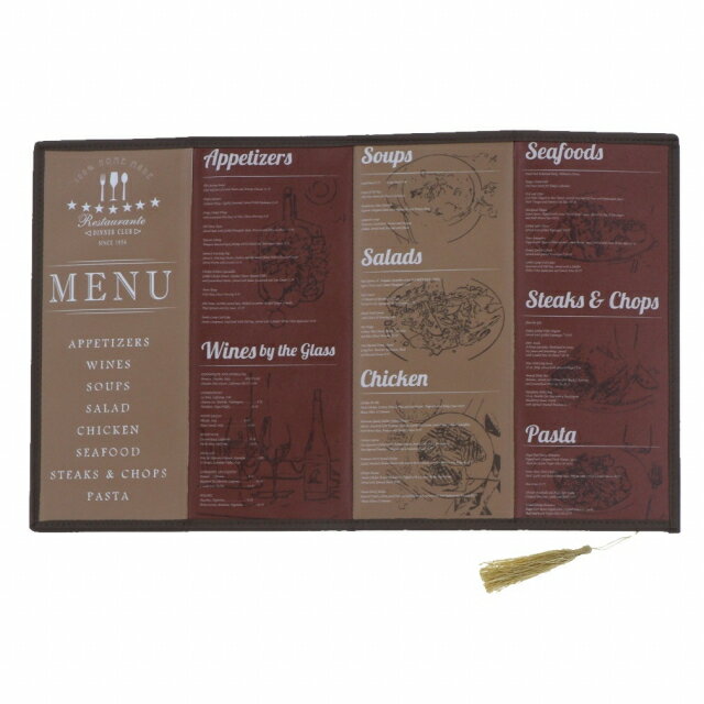 最大10％OFFクーポン 【11/20〜11/27】 セトクラフト ランチョンマット メニュー ブラウン SF-4011-BR ..