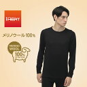 ティゴラ ゴルフウェア 長袖インナーシャツ 秋 冬 メリノウール100% アイヒート クルーネック長袖 (TR-1U1604LC) メンズ TIGORA