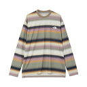 最大10%OFFクーポン 【8/15~8/20】 ザ・ノースフェイス メンズ ランニング 長袖Tシャツ ロングスリーブフラッシュドライボーダークルー NT62491 : ベージュ THE NORTH FACE