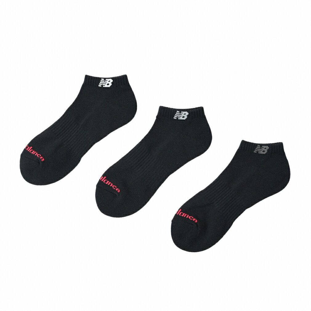最大10％OFFクーポン 【11/30〜12/1】 ニューバランス ソックス 靴下 ショートレングス3Pソックス LAS55636 BK ： ブラック New 