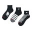 ニューバランス ソックス 靴下 ミッドレングス3Pソックス LAS55637 AS8 : ブラック×グレー New Balance