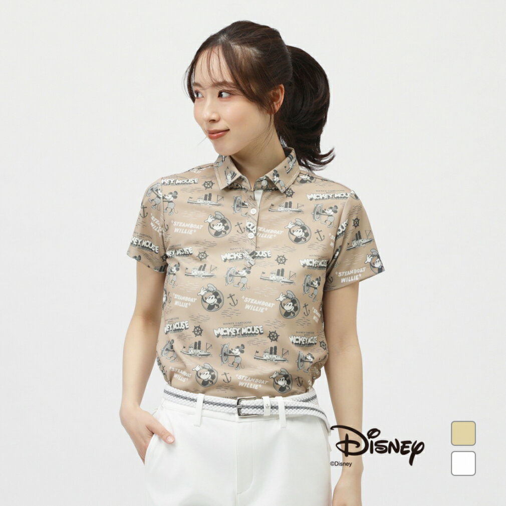 11/20限定★抽選で最大100％Pバック ディズニー レディース ゴルフウェア 半袖シャツ 春 夏 iCOOL 遮熱UVポロシャツ (TRDN-1H2005P-C) Disney