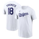 ナイキ メンズ 野球 ウェア MLB 山本由伸 ネームアンドナンバー TEE Tシャツ 10ALD901H ロサンゼルス・ドジャース : ホワイト NIKE