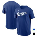 ナイキ メンズ 野球 ウェア MLB ロサンゼルスドジャース Mens Nike Fuse Wordmark Cotton TEE Tシャツ 4EWLD00U5...