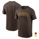 ナイキ メンズ 野球 ウェア MLB サンディエゴパドレス Mens Nike Fuse Wordmark Cotton TEE Tシャツ 20QPYP0U5 ...