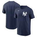 ナイキ メンズ 野球 ウェア MLB ニューヨークヤンキース Mens Nike Fuse Wordmark Cotton TEE Tシャツ 44BNK00U5...