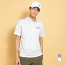 キャロウェイ ゴルフウェア 半袖シャツ 春 夏 かざあなメッシュストライププリントシャツ (C25134118) メンズ Callaway