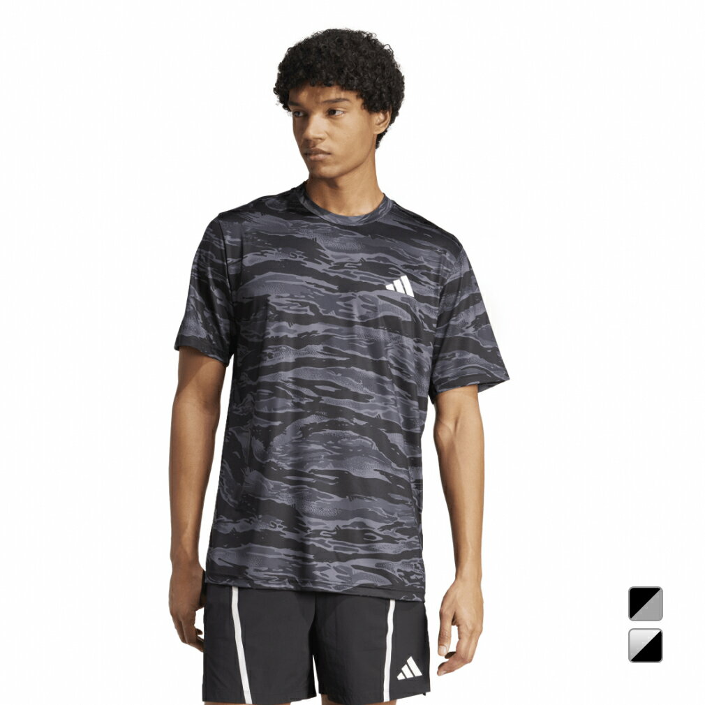 11/25限定★抽選で最大100%Pバック アディダス メンズ 半袖 機能 Tシャツ トレイン エッセンシャルズ カモ AOP 半袖Tシャツ KQC46 JN5...