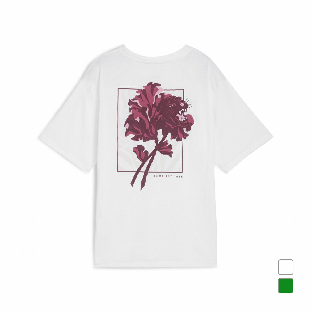11/25限定★抽選で最大100%Pバック プーマ レディース 半袖 Tシャツ W FLORAL CAT GRAPHIC Tシャツ 528309 スポーツウェア...