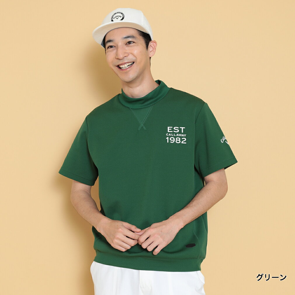 11/5限定★抽選で最大100％Pバック キャロウェイ ゴルフウェア 長袖ウインドブレーカー 秋 冬 ハーフゲージ半袖モックネックスウェット (C24217104) メンズ Callaway