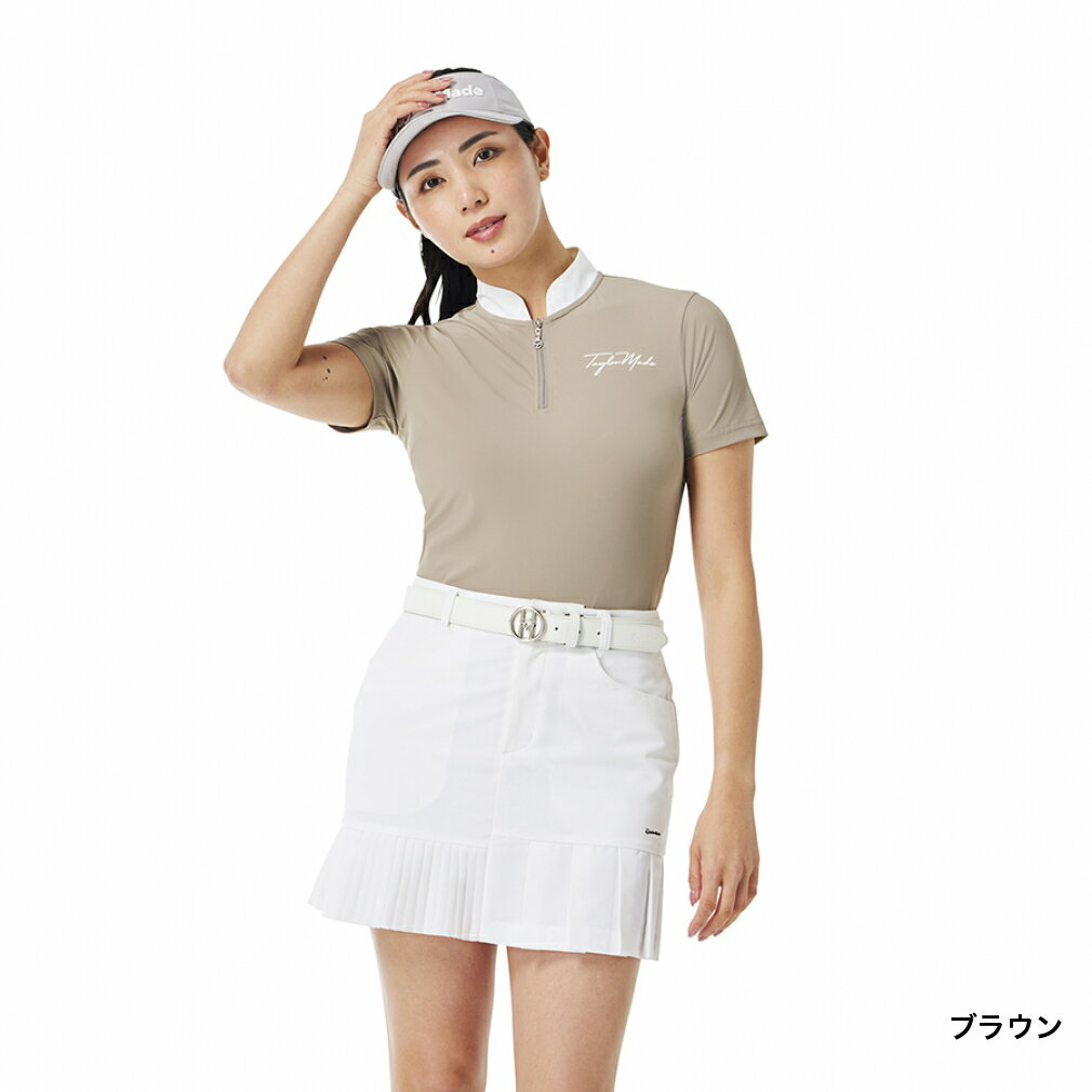 11/1限定★抽選で最大100％Pバック テーラーメイド レディース ゴルフウェア 半袖シャツ 秋 冬 W ハーフジップS/Sモック (TL516) TaylorMade