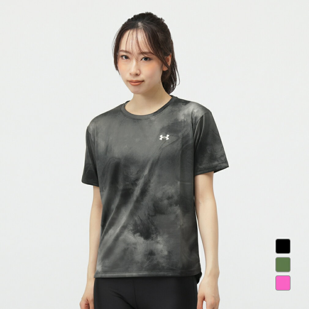 11/25限定★抽選で最大100%Pバック アンダーアーマー レディース 半袖 Tシャツ UAオールオーバー プリント Tシャツ 6010218 スポーツウェア...