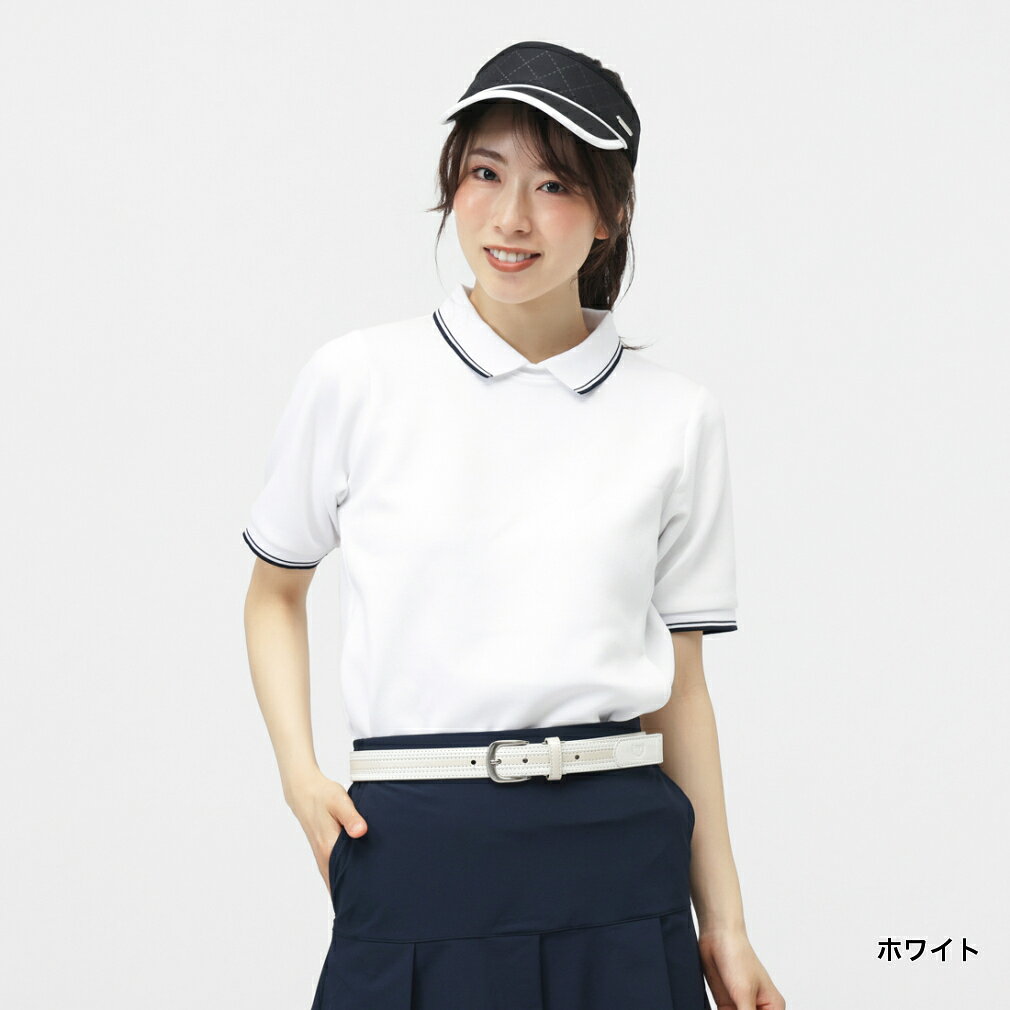 最大10％OFFクーポン 【11/16】 ティゴラ レディース ゴルフウェア 半袖トレーナー 秋 冬 ダンボール半袖ポロ衿シャツ (TR-1H2615P) TIGORA