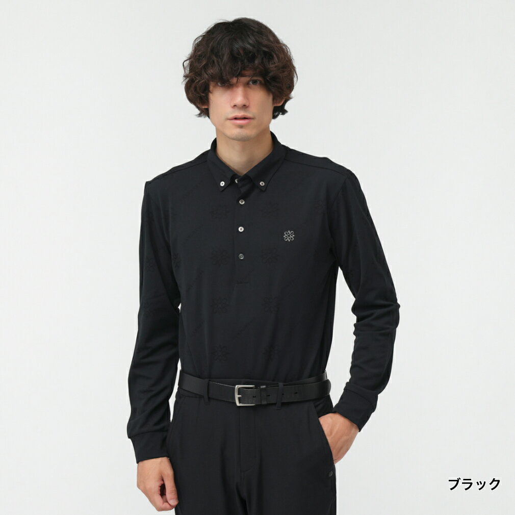 11/1限定★抽選で最大100％Pバック セントアンドリュース ゴルフウェア 長袖シャツ 秋 冬 ロゴケルトジャガード無地長袖シャツ (0425261951) メンズ St ANDREWS