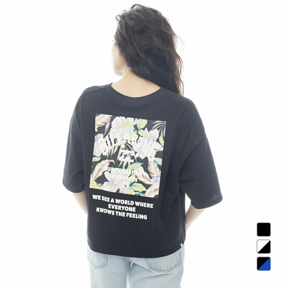 2025春夏 ビラボン レディース サーフ 半袖Tシャツ SQUARE LOGO LOOSE CROPPED TEE BF013205 BILLABONG..