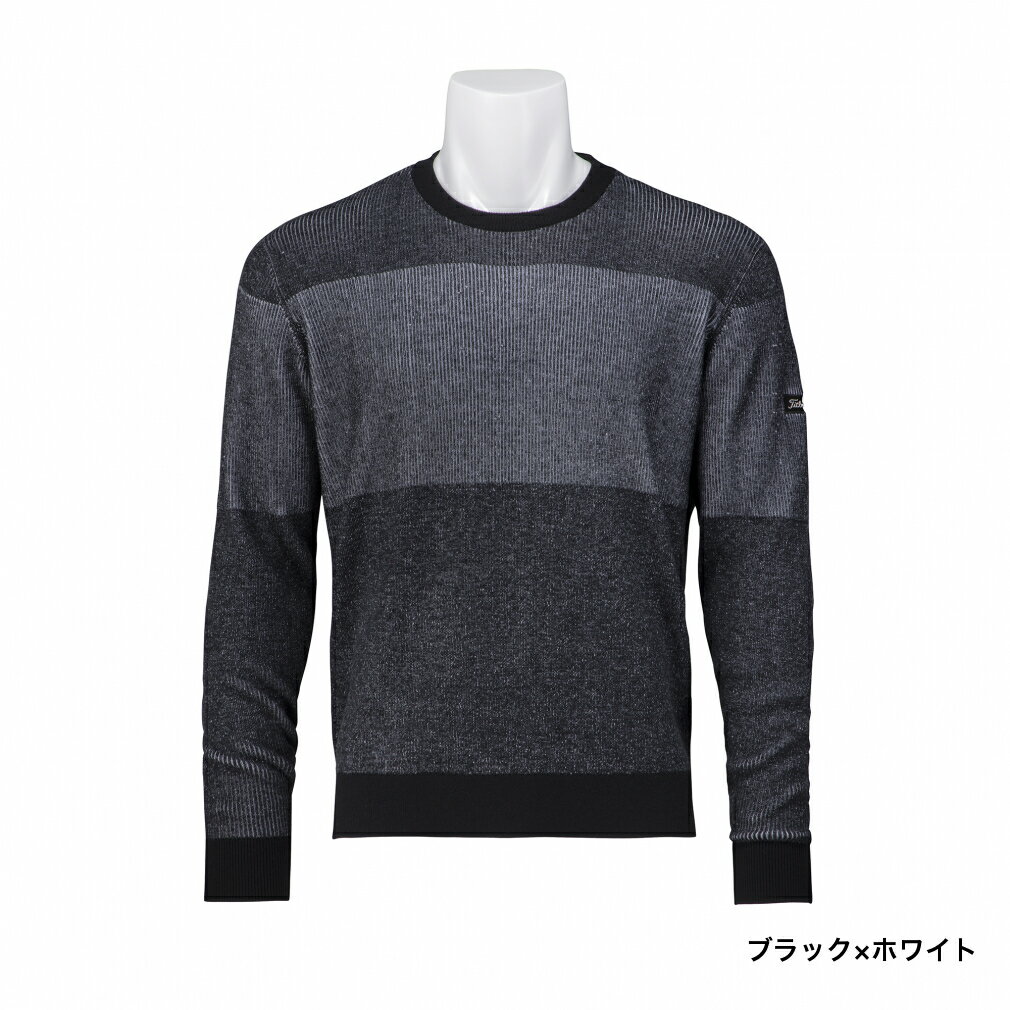 タイトリスト ゴルフウェア 長袖セーター 秋 冬 リブクルーネックニット TLPMK332J (6665713611) メンズ Titleist